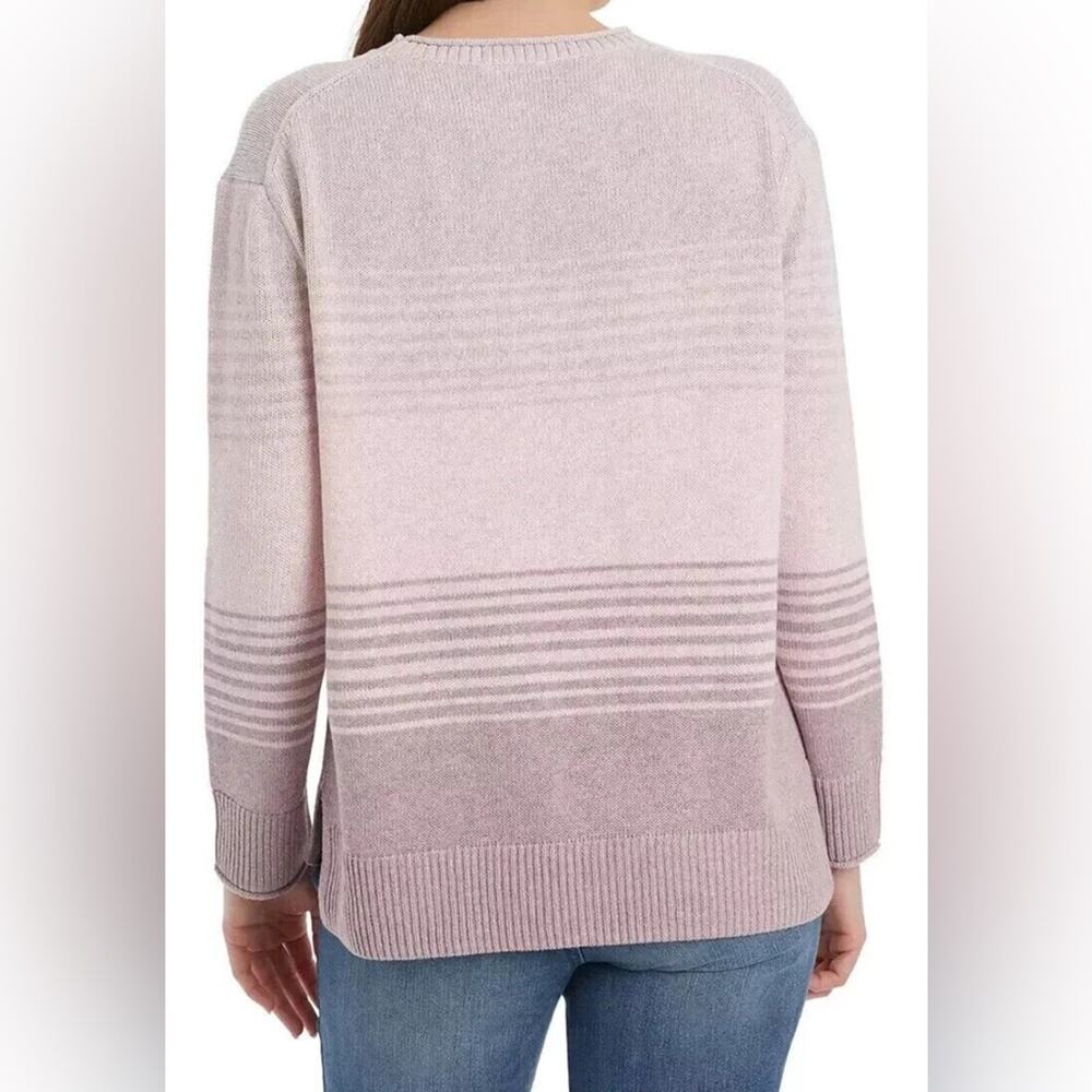 NWT Ella Moss Ladies Ombre striped crewneck sweater XL - Picture 3 of 5